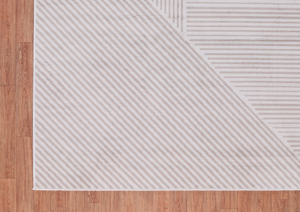 Low-Pile Faron Beige/Ivory Rug, Beige, 5'3"x8'