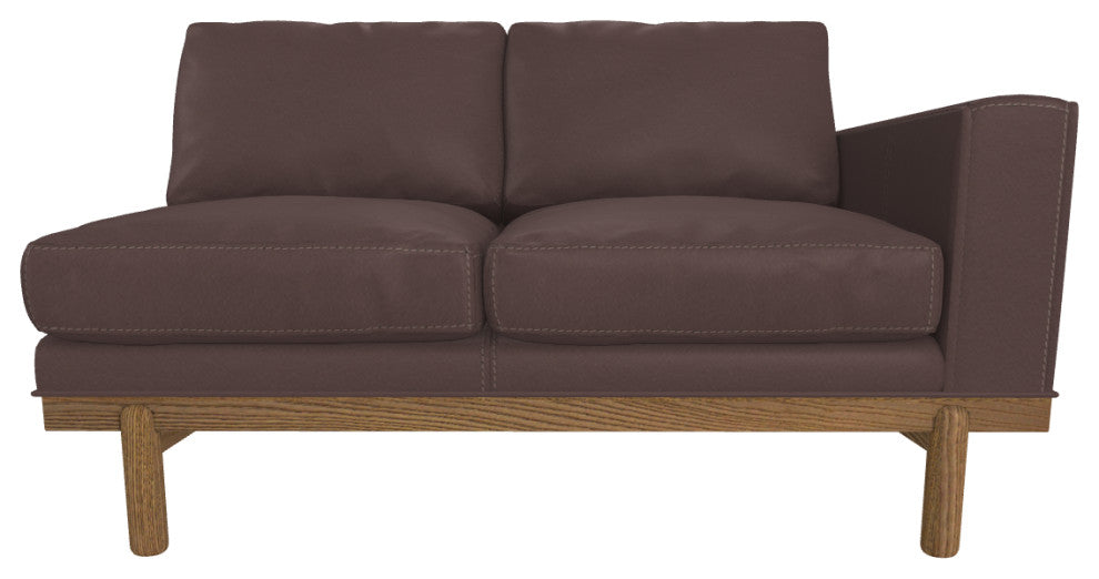 Cantor Right Arm Leather Sofa, Finish: Fawn, Leather: Chia