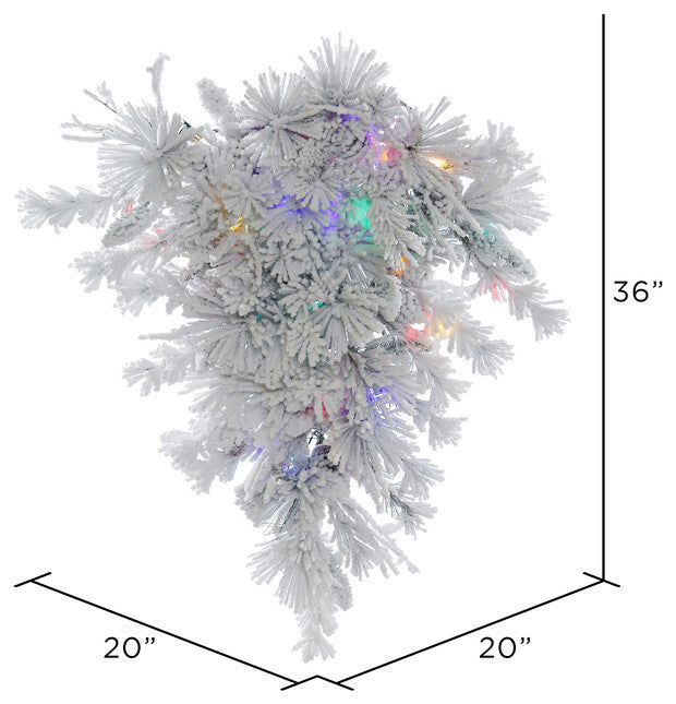 Vickerman Flocked Alberta Teardrop Christmas With Cone 50 LED Multi-Colored, 36"