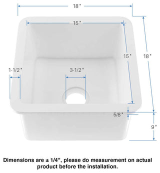 18" White Fireclay Farmhouse Undermount Kitchen Sink With Bottom Grid and Strain