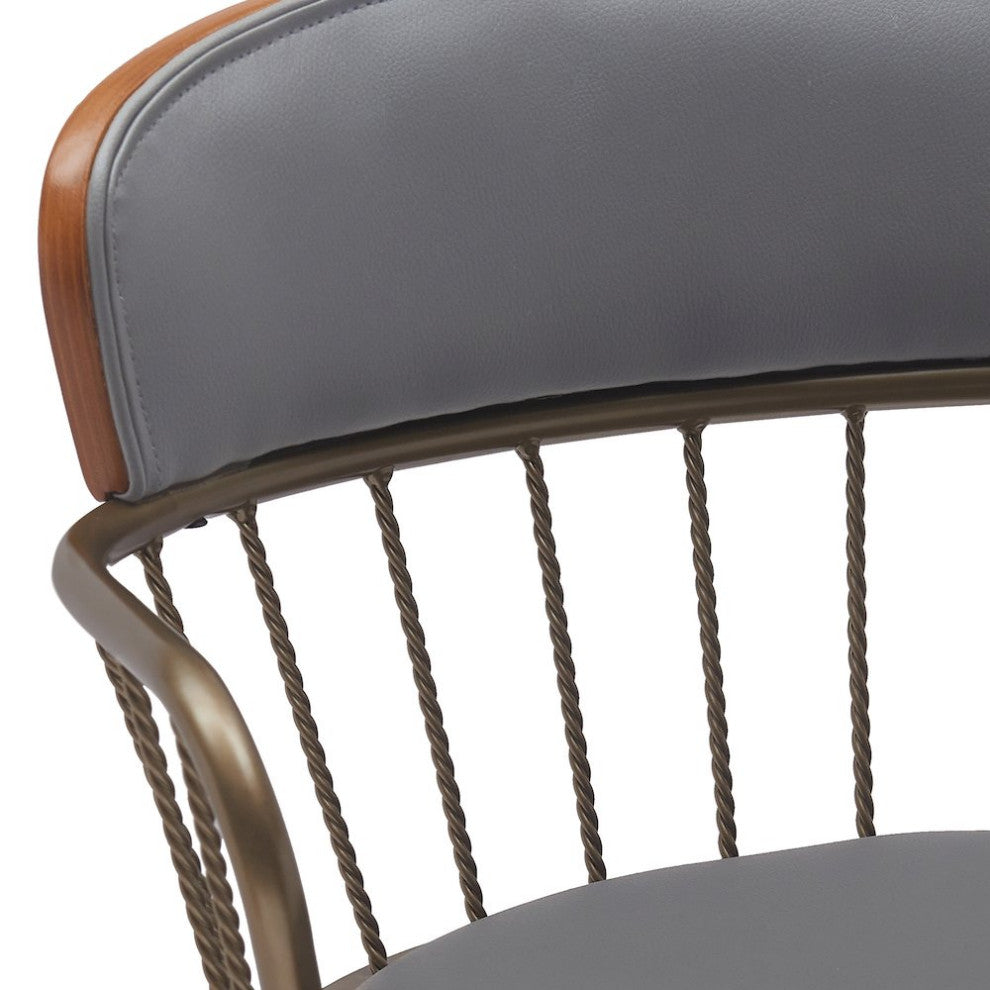 Willow Upholstered Wood Swivel Bar or Counter Stool
