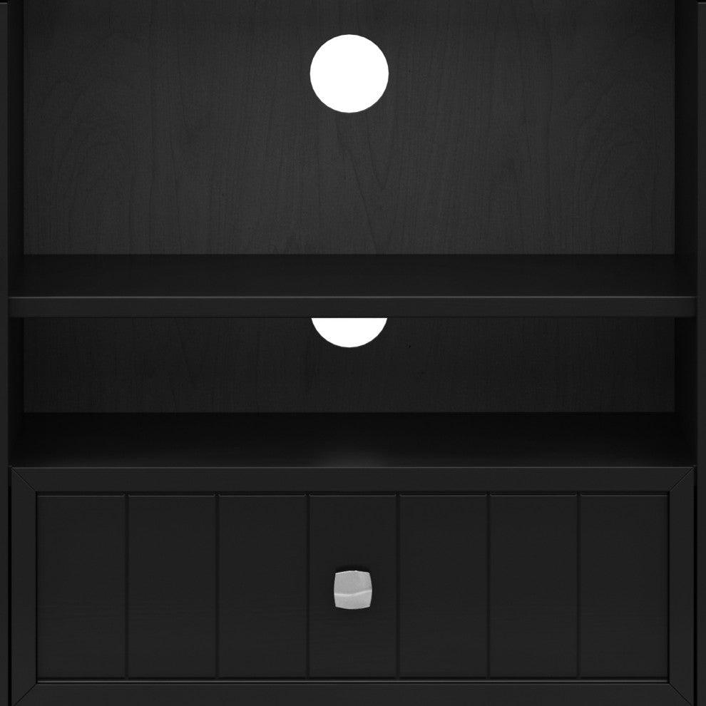 Bedford Solid Wood Tall TV Media Stand For TVs up to 60", Black