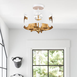 Crystorama Lighting Group ODE-700_CEILING Odelle 4 Light 14"W - Black / Antique
