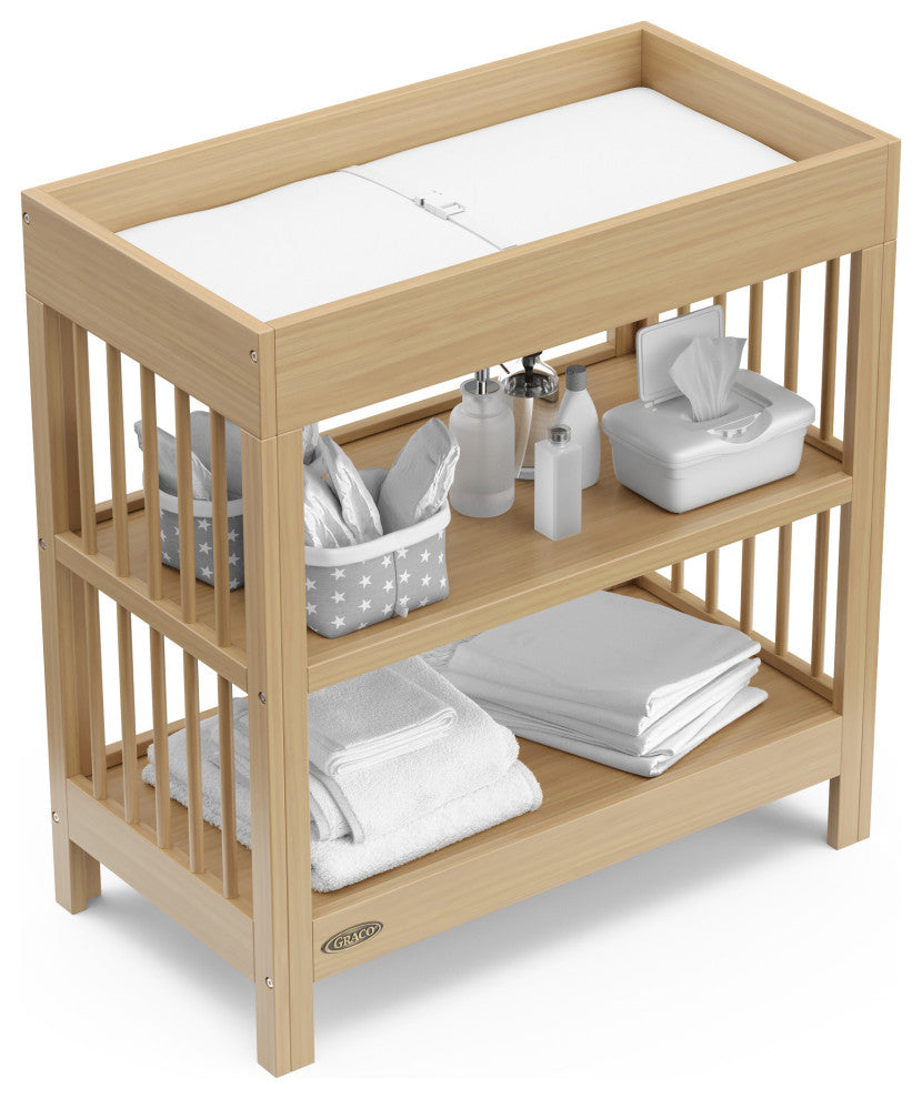 Graco Teddi Changing Table With Water-Resistant Changing Pad, Driftwood