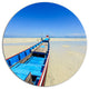 Long Tail Boat Stand At The Beach, Seashore Round Wall Art, 36"