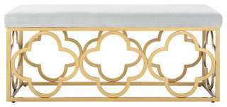 Safavieh Fleur Rectangle Bench, Grey/Gold