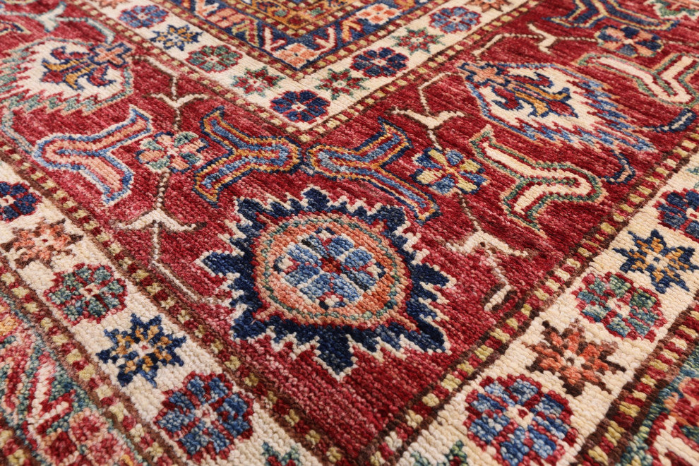 Hand-Knotted Super Kazak Wool Rug 9' 4" X 12' 1" Q4916