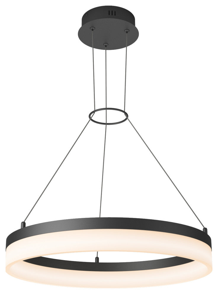 Artika Optical Ring LED Pendant Ceiling Light, Black - Multiple CCT