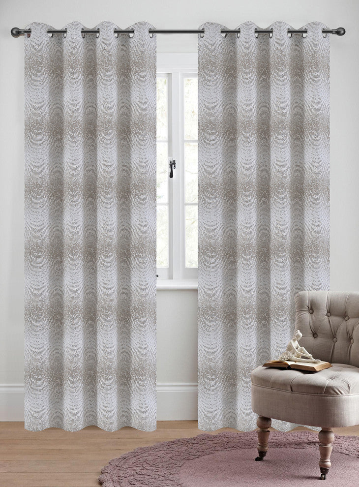 Jacquard Metro Drapery Curtain Panels, Natural, 50"x63", Set of 2