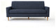 GDF Studio Stratford Mid Century Modern Fabric 3-Seat Sofa, Dark Blue