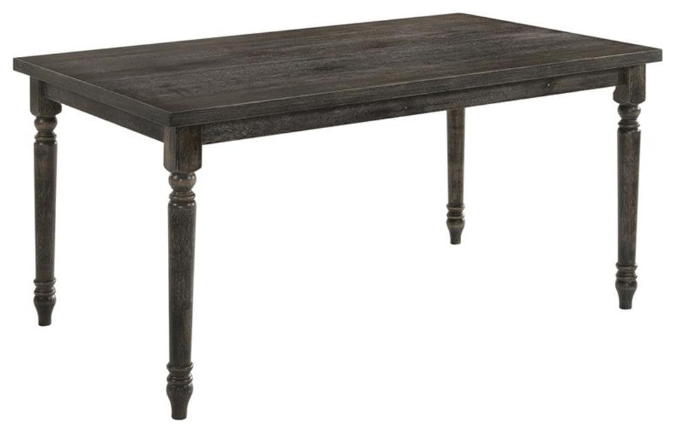 ACME Claudia II Rectangular Wood Turned Legs Dining Table in Weathered Gray