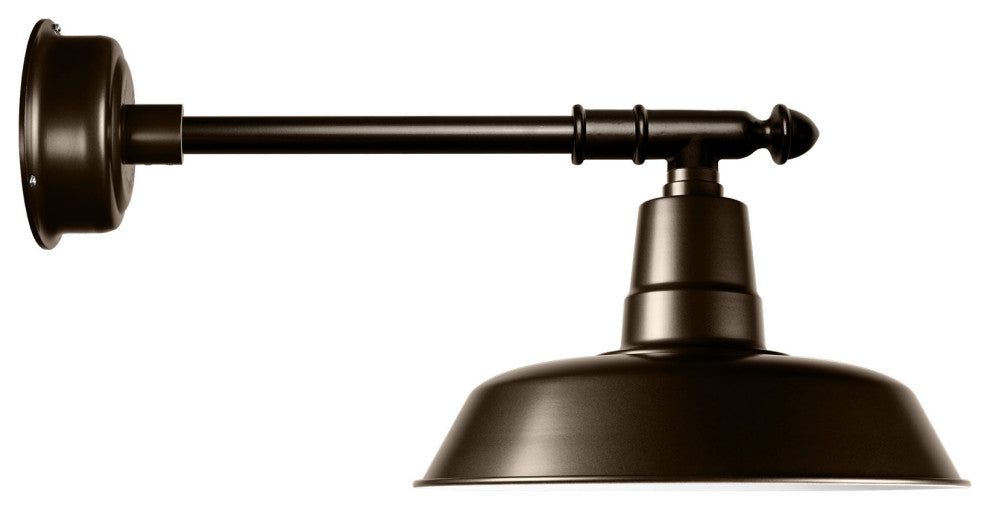 22" Vintage LED Down Light With Victorian Arm, Mahogany Bronze