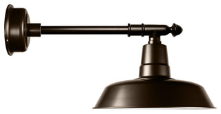 22" Vintage LED Down Light With Victorian Arm, Mahogany Bronze