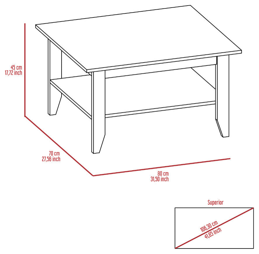 Atlanta 2 Piece Living Room Set, Coffee Table and TV Stand, Black