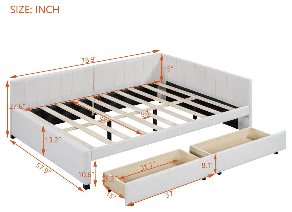 Gewnee Full Size Upholstered Daybed