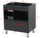 Windbay 30" Free Standing Vanity, Black, White Stone Countertop
