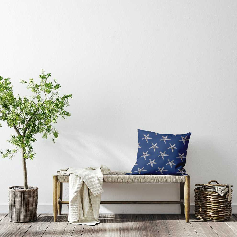 Starfish Polyester Indoor Pillow, Nautical Navy, 20"x20"