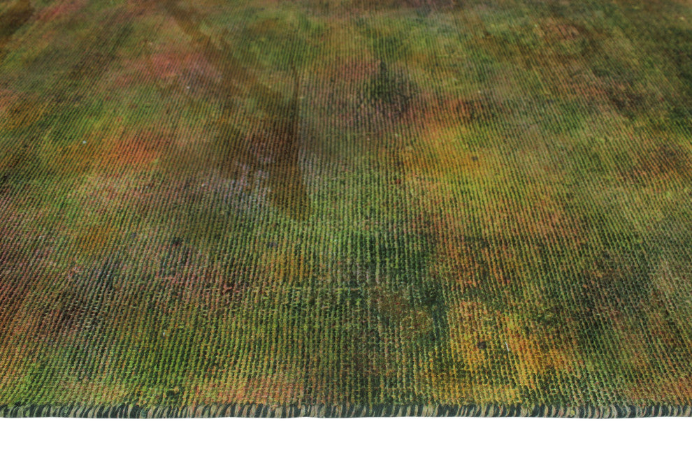 Vintage Distressed Saeedeh Green/Purple Rug, 4'7x6'3