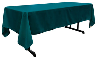 LA Linen Polyester Poplin Rectangular Tablecloth 60"x144", Dark Teal