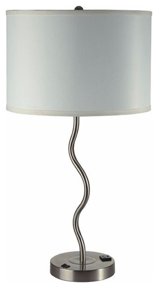 Benzara BM141709 Sprig Contemporary Table Lamp With Socket, Set Of Two, White