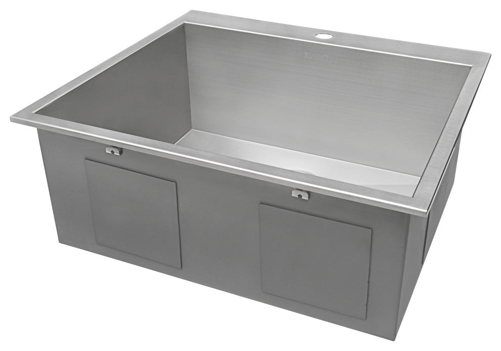 Ruvati RVH8010 Overmount 16 Gauge 25" Single Bowl Kitchen Sink
