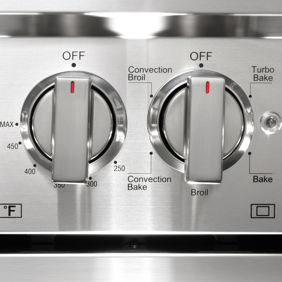 30" Dual Fuel Range With 4 Italian Gas Burners and Electric Convection Oven