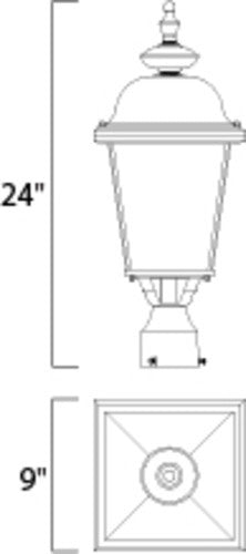 Maxim 3008 Builder Cast 3 Light Outdoor Post Light - Black