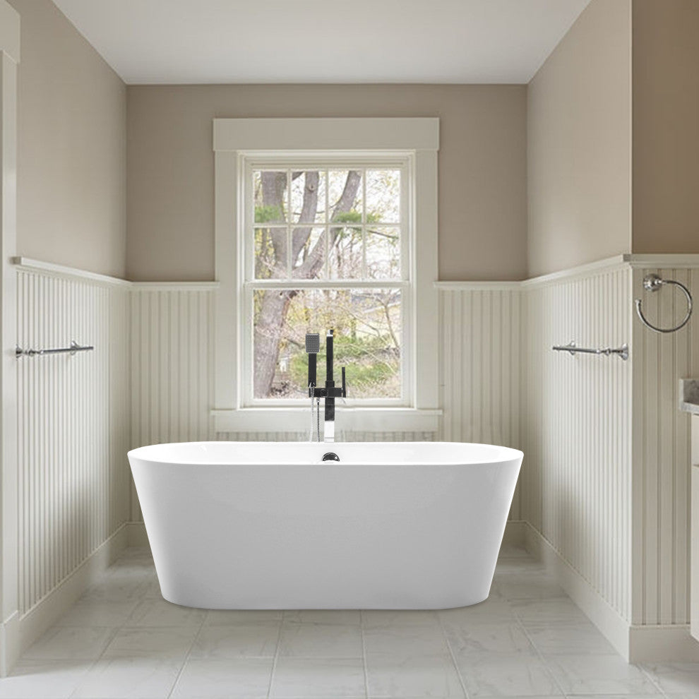 Vanity Art Freestanding Acrylic Bathtub, White, Large