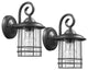 Transitional 1-Light Outdoor Wall Sconces, Set of 2, Black