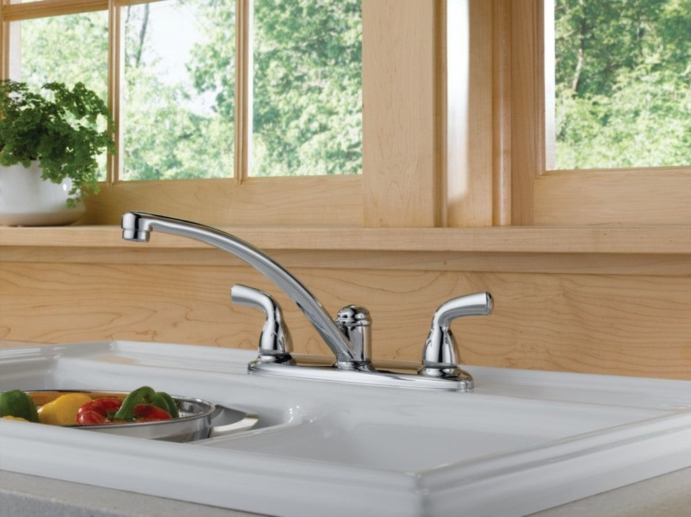 Delta Foundations Two Handle Kitchen Faucet, Chrome, B2310LF