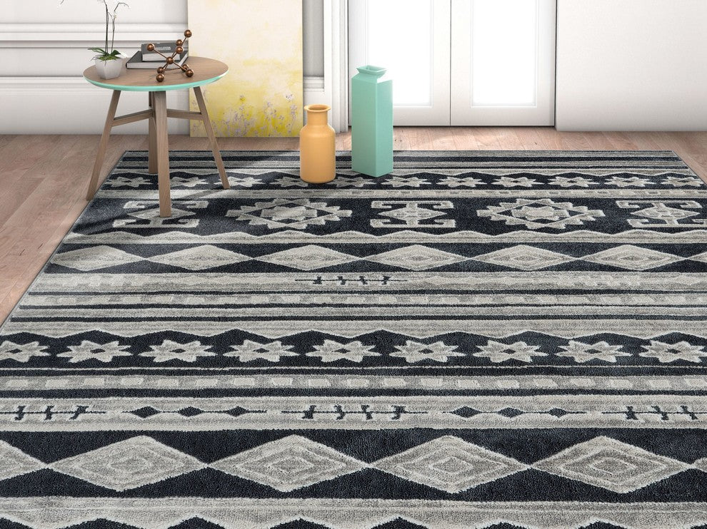 Well Woven Pearl Kanab Dark Gray Modern Moroccan Tribal Soft Area Rug