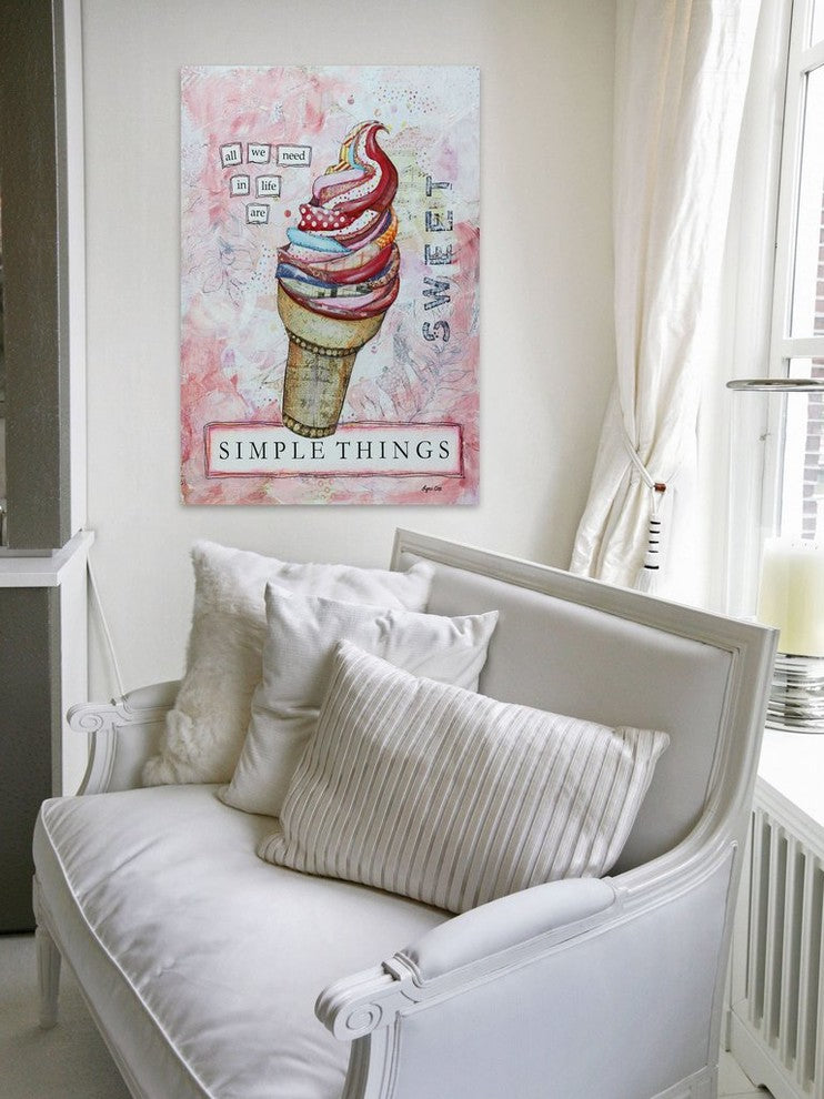 "Simple Things" Painting Print on Wrapped Canvas, 12"x18"