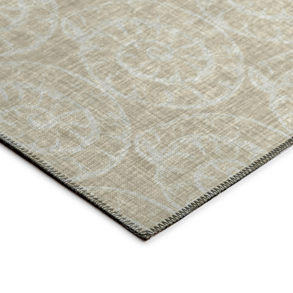 Indoor/Outdoor Seabreeze SZ11 Taupe Machine Washable 3' x 5' Rug