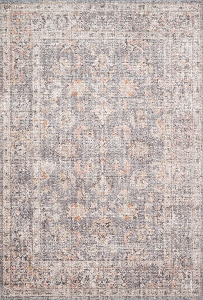 Skye Printed Area Rug by Loloi II, Gray/Apricot, 3'6"x5'6"