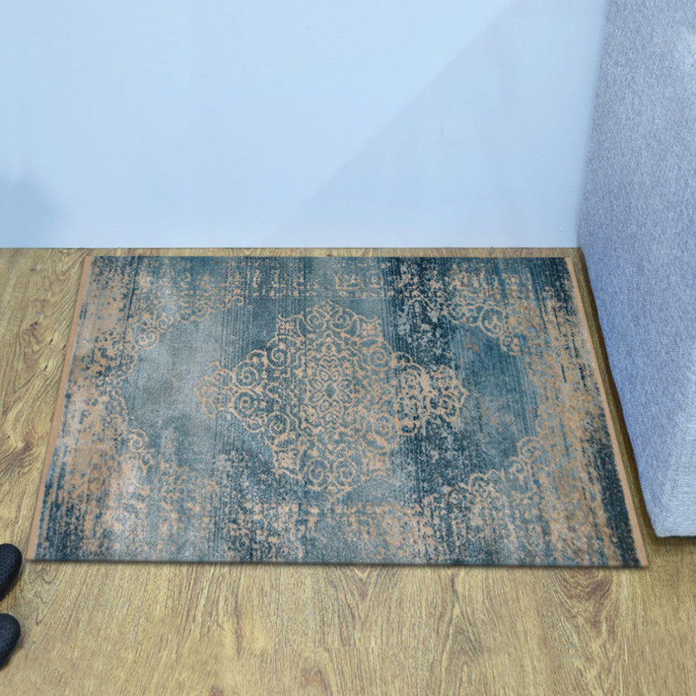 Machine Made Polyester Durable Indoor Outdoor Washable Oriental Pattern Footmat