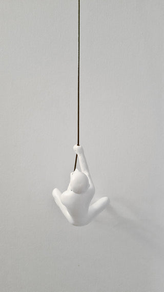 Climbing Man Wall Art, White