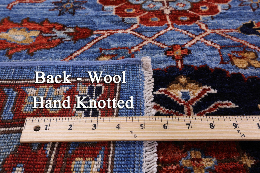 10' Square Persian Fine Serapi Handmade Wool Rug - Q12873