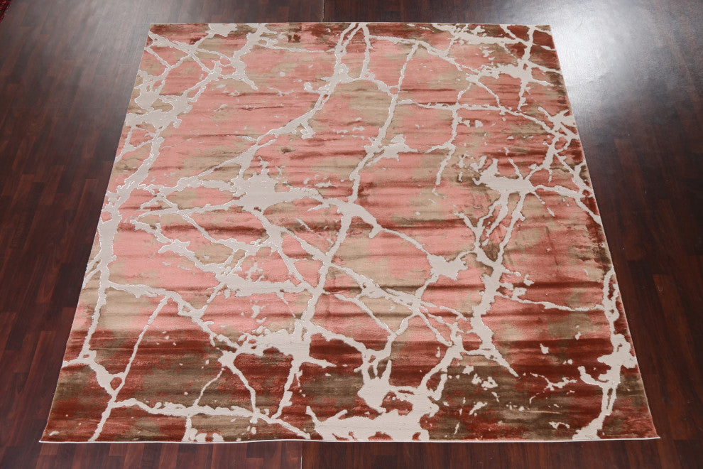 Abstract Transitional Turkish Oriental Rug Contemporary Carpets, 9'10" X 9'10"