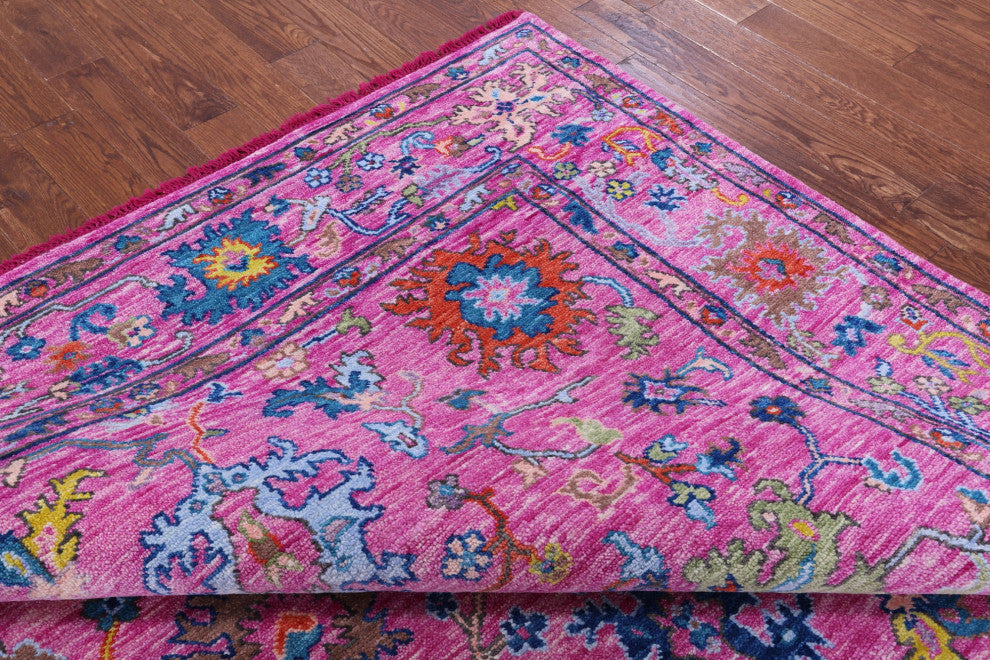 8' Square Turkish Oushak Hand Knotted Wool Rug - Q13624