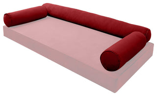 STYLE V6 Full Velvet Pipe Trim Indoor Daybed Bolster Pillow |COVER ONLY| AD369