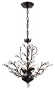 Cathy 4-light Antique Copper Crystal Leaves Chandelier