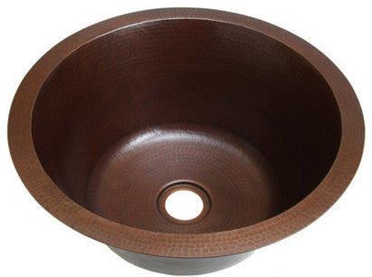 16" Medium Sized Round Copper Bar Sink