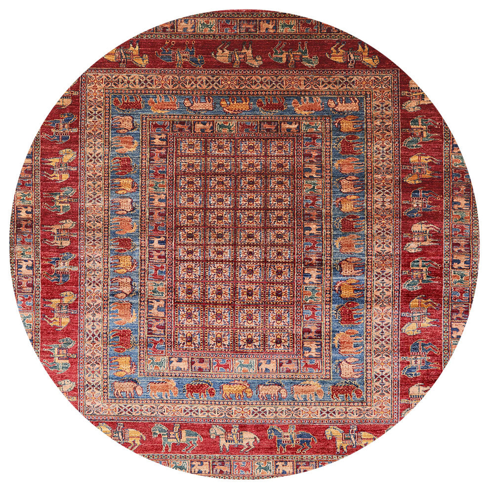 Ahgly Company Indoor Round Mid-Century Modern Area Rugs, 5' Round