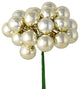 Vickerman N180138 6" Champagne Shiny Ball Ornament Christmas Pick, Pack of 2