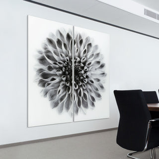 "Dahlia AB" Frameless Free Floating Tempered Glass Panel Graphic Wall Art Set