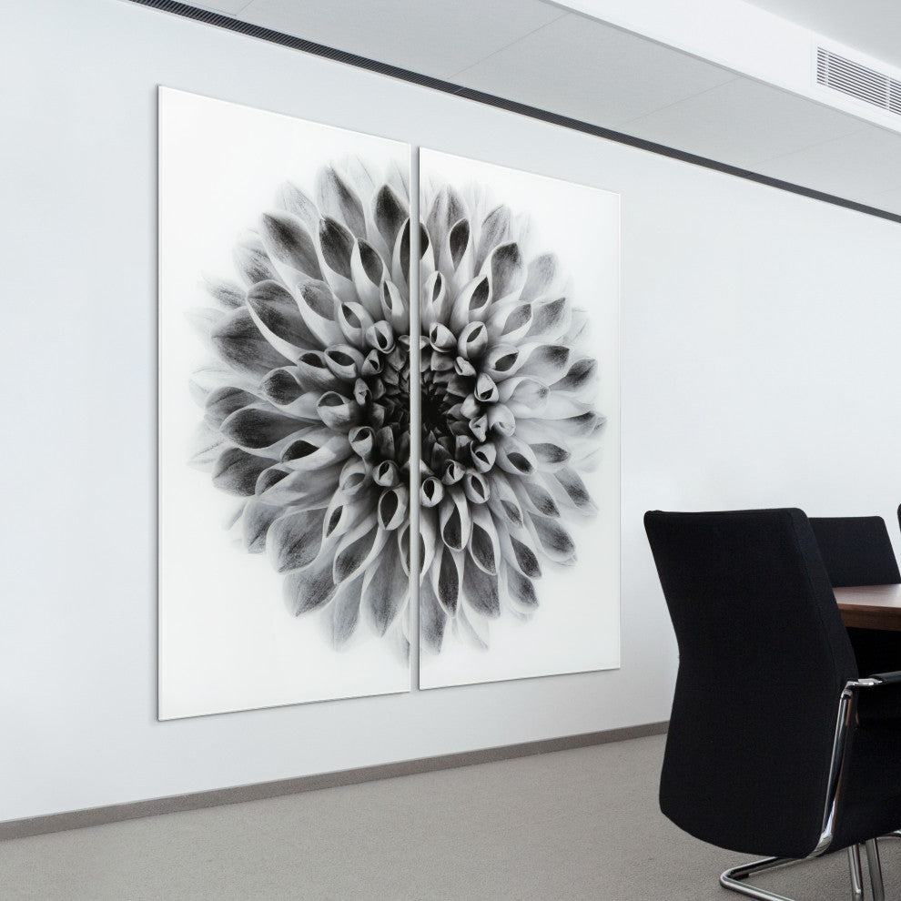 "Dahlia AB" Frameless Free Floating Tempered Glass Panel Graphic Wall Art Set