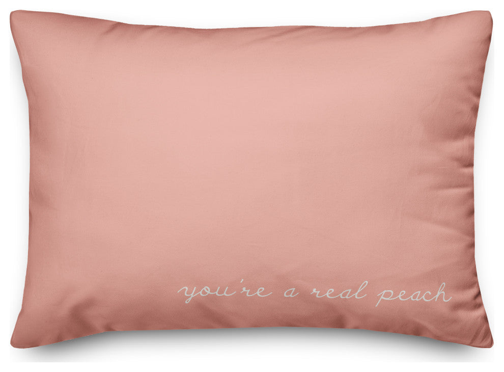 Youre A Peach Script White Plain Pillow 14x20 Spun Poly Pillow