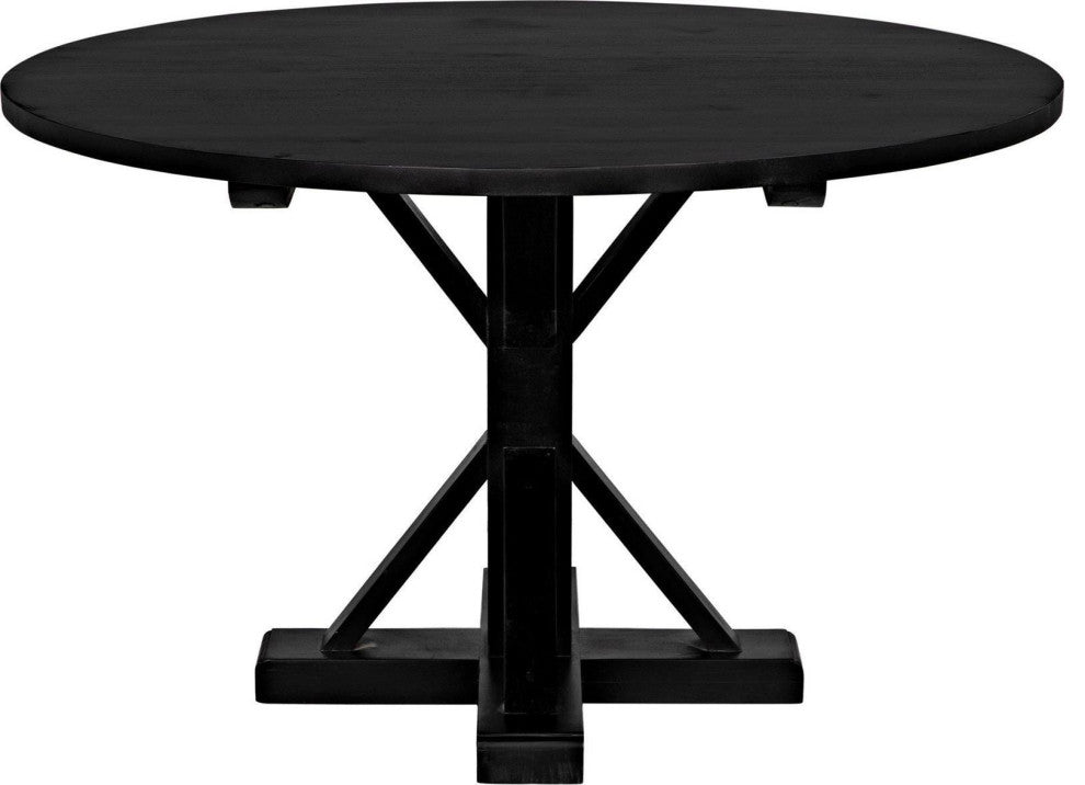 Elegant Mahogany Criss-Cross Round Table