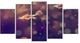 Cute Vintage Flower With Bokeh, Large Floral Canvas Art Print, 60"x32", 5 Panels