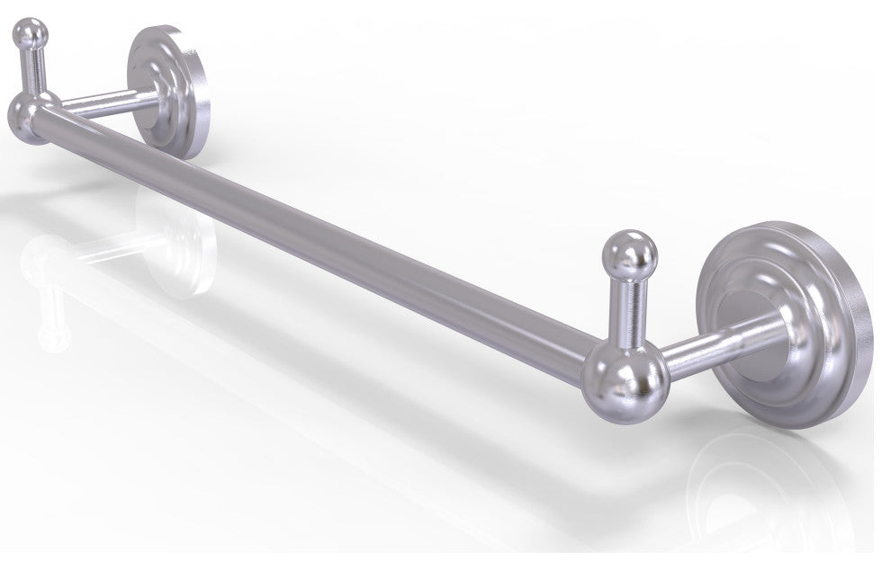 Prestige Que New 24" Towel Bar with Integrated Hooks, Satin Chrome